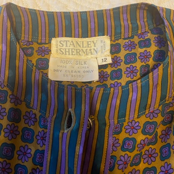 Sz. 12 Vintage Stanley Sherman silk blouse - Picture 2 of 7